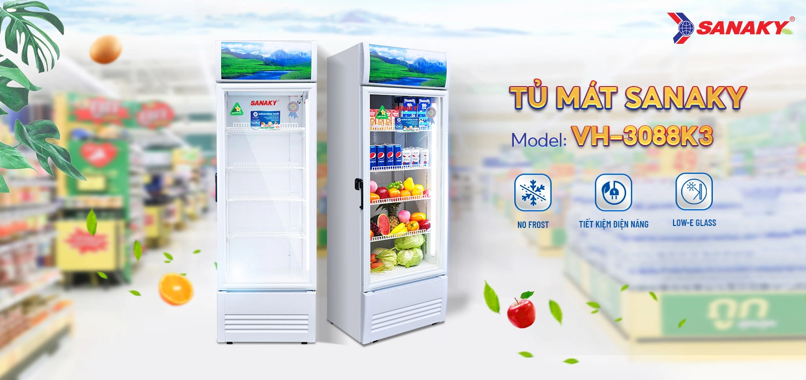 Tủ mát Sanaky Inverter 240 lít VH-3088K3