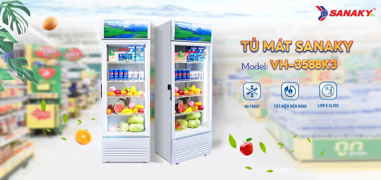 Tủ mát Sanaky Inverter 300 lít VH-3588K3