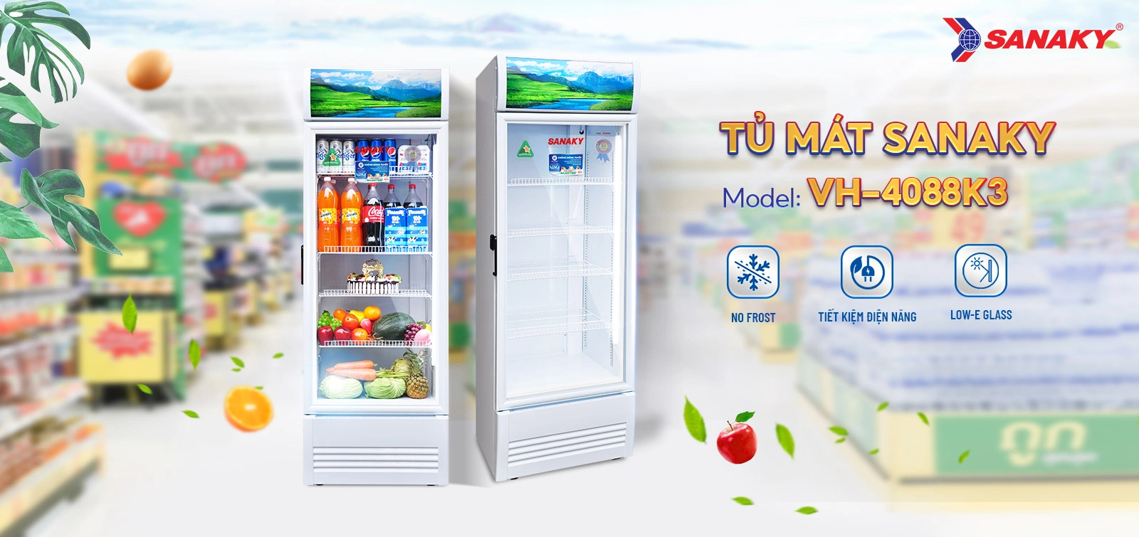 Tủ mát Sanaky Inverter 350 lít VH-4088K3