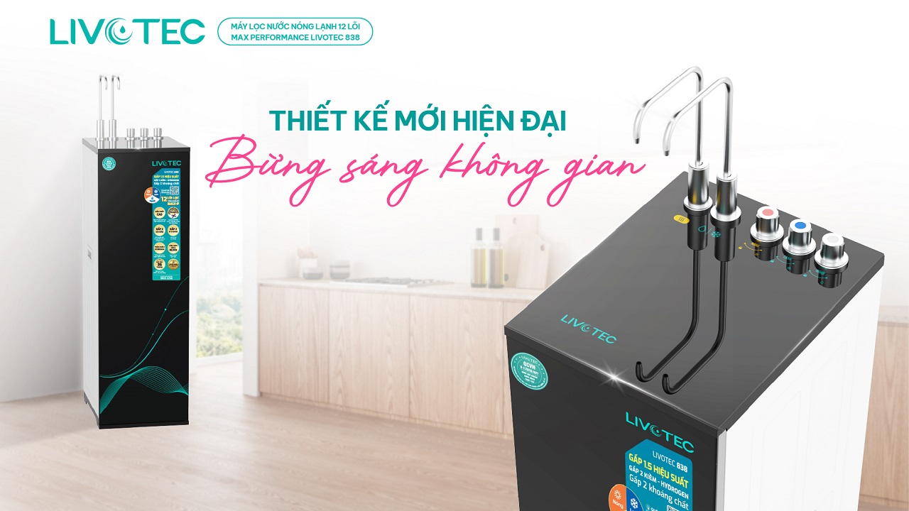 Máy lọc nước Livotec 838 thiết kế hiện đại