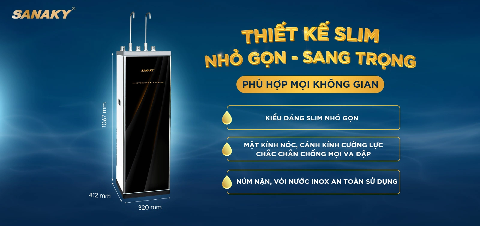 Máy lọc nước nóng lạnh Sanaky SNK-S3HK001