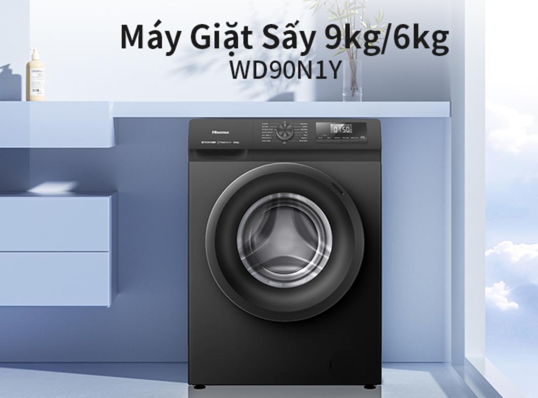 Máy giặt sấy Hisense Inverter 9/6 kg WD90N1Y