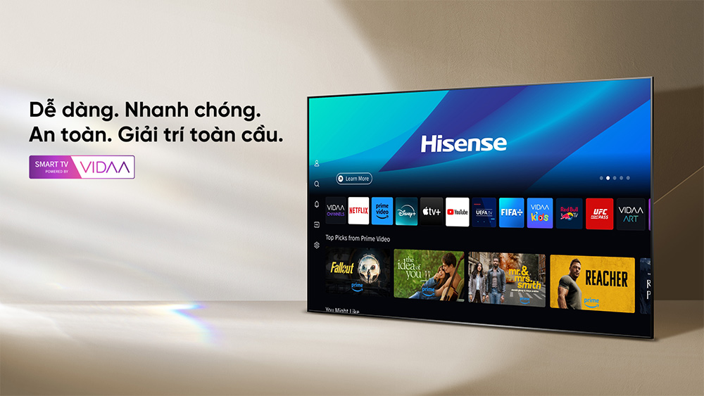 Hệ điều hành VIDAA Tivi Hisense QLED 4K 100 inch 100Q6Q