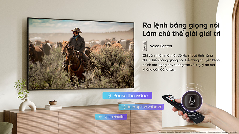 Điều khiển bằng giọng nói Tivi Hisense QLED 4K 100 inch 100Q6Q