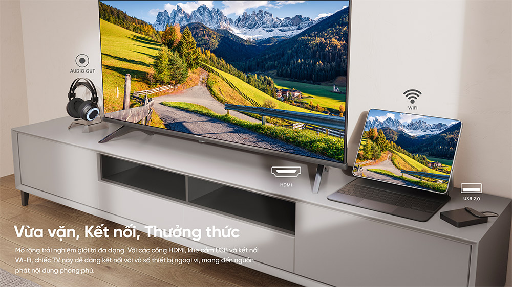 Kết nối đa dạng Tivi Hisense Full HD 50 Inch 50A4Q