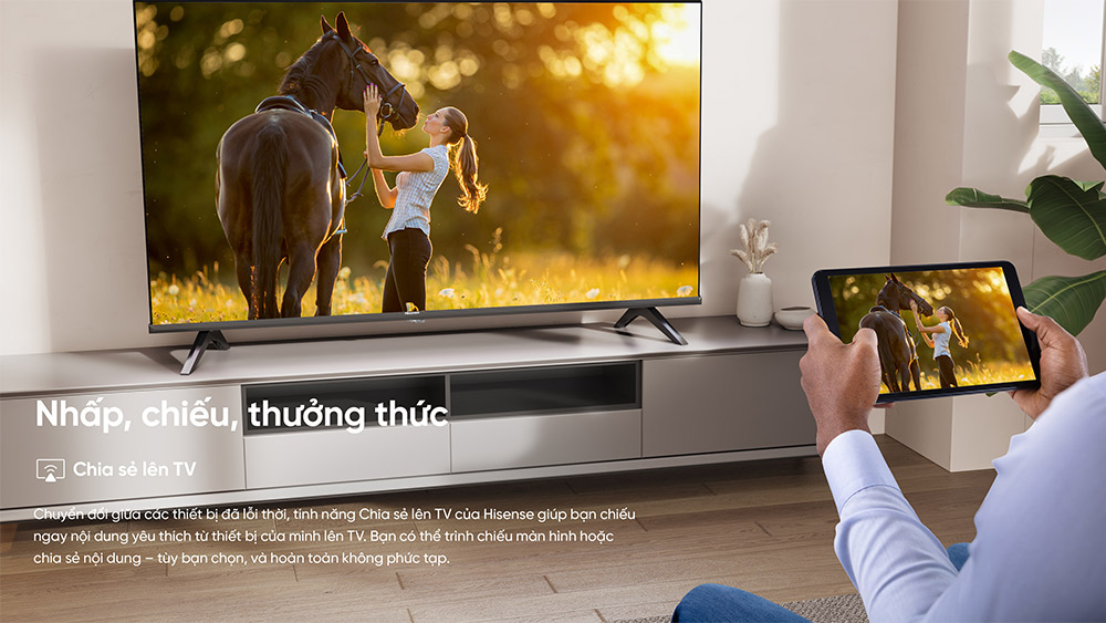 Tính năng screen sharing Tivi Hisense Full HD 50 Inch 50A4Q