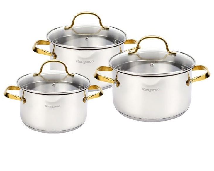 Bộ nồi inox cao cấp 5 lớp Kangaroo KG2IP3S4