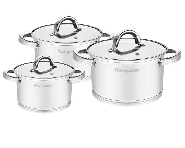 Bộ nồi inox cao cấp 5 lớp Kangaroo KG2IP3S