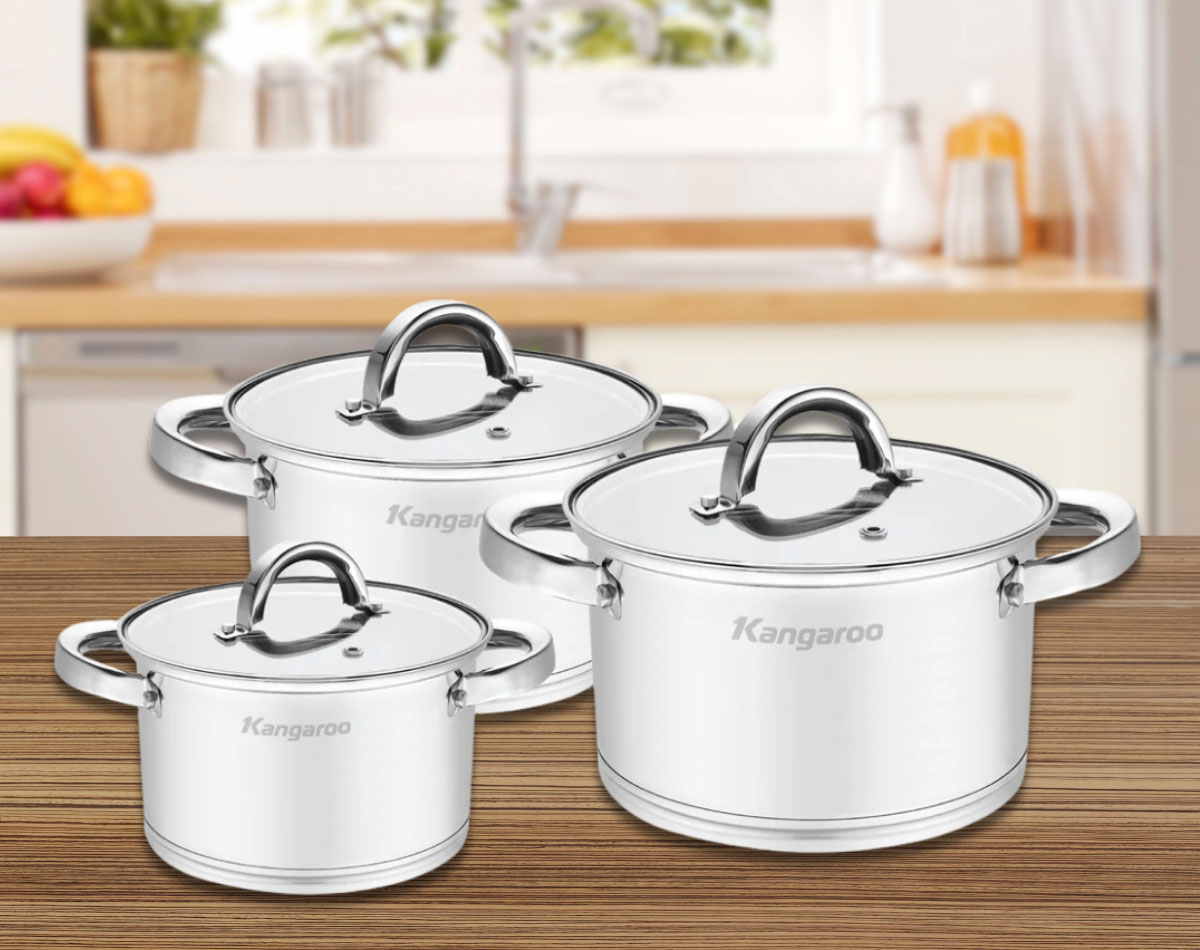 Bộ nồi inox cao cấp 5 lớp Kangaroo KG2IP3S