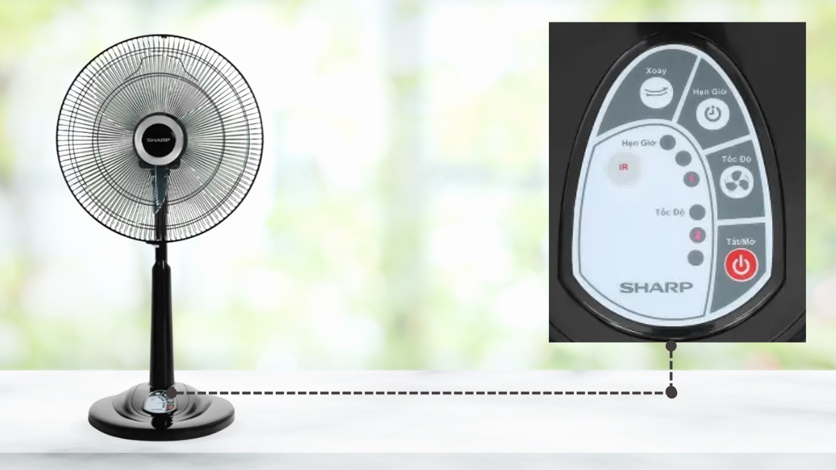 Quạt lửng có điều khiển Sharp PJ-L40RV-DG trang bị điều khiển từ xa