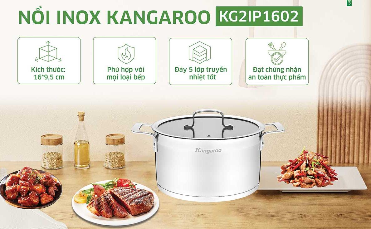 Nồi inox cao cấp Kangaroo KG2IP1602