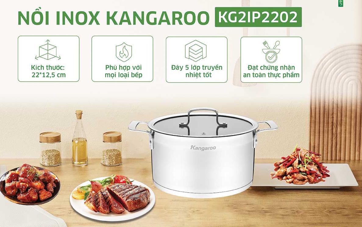 Nồi inox cao cấp Kangaroo KG2IP2202