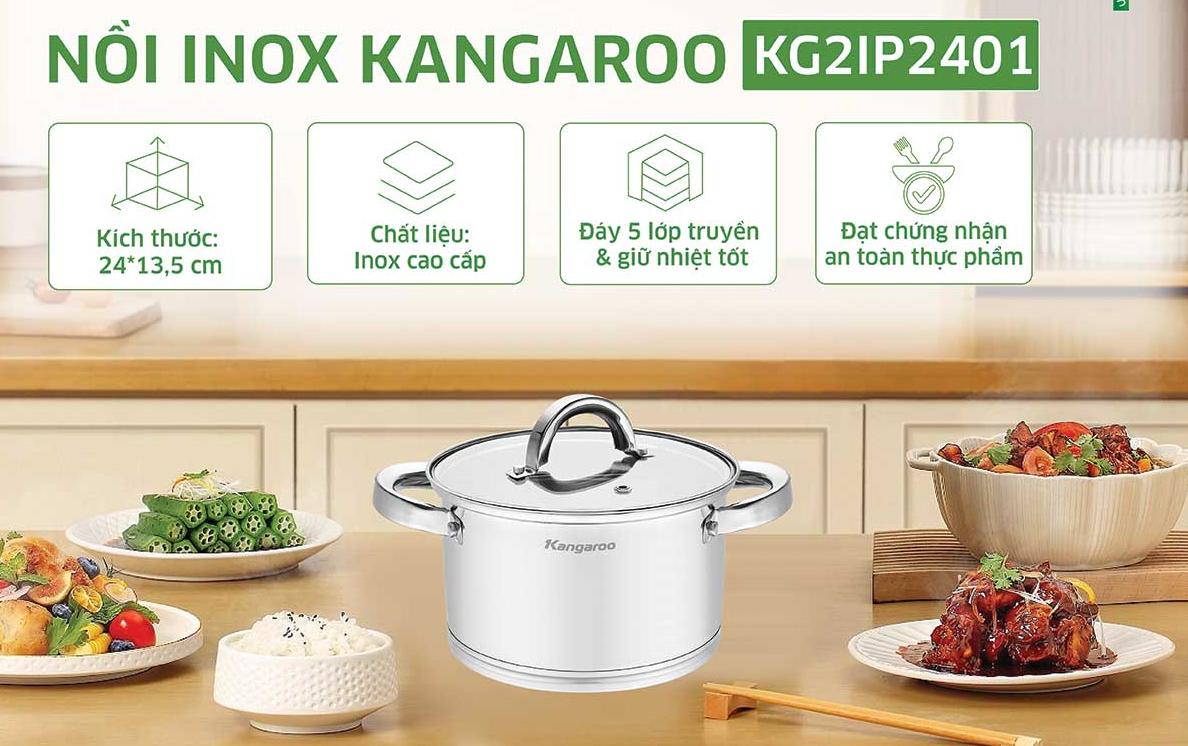 Nồi inox cao cấp Kangaroo KG2IP2401