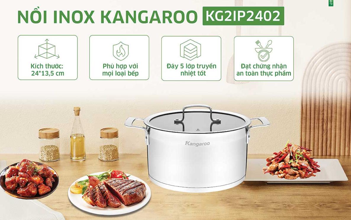 Nồi inox cao cấp Kangaroo KG2IP2402