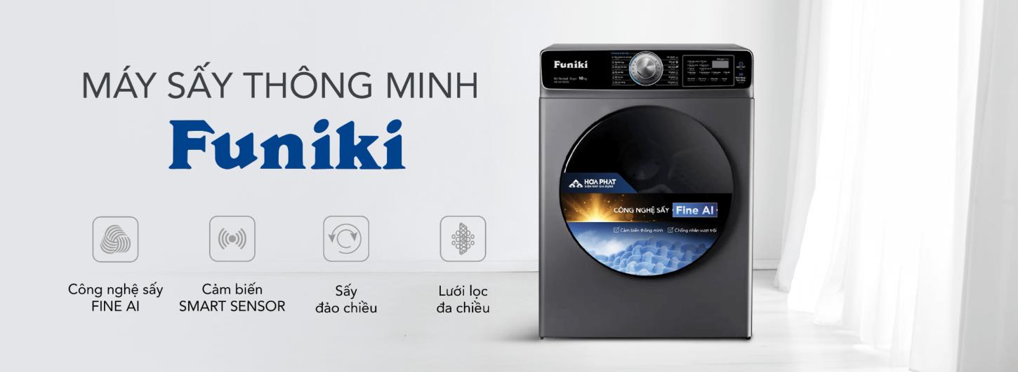 Máy sấy thông hơi Funiki 10 kg HD V6100AG