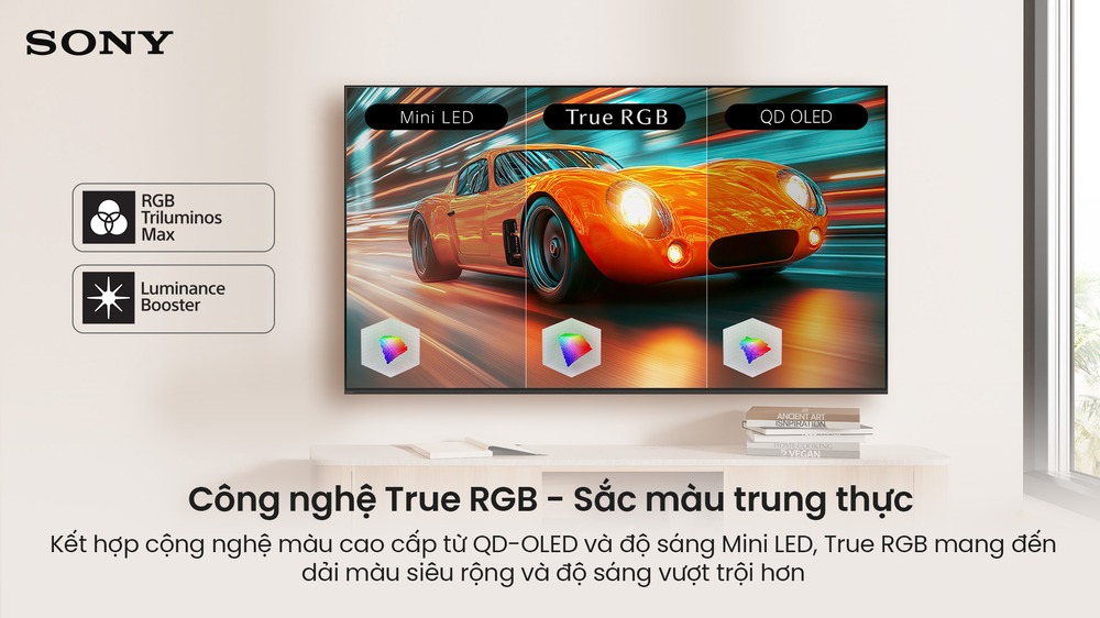 Đèn nền True RGB Sony Google TV True RGB BRAVIA 7 II K-75XR70M2