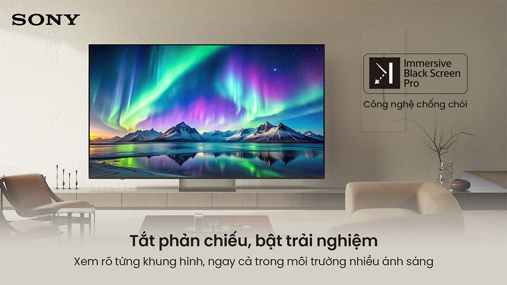 Immersive Black Screen Pro Sony Google TV True RGB BRAVIA 9 II K-75XR90M2