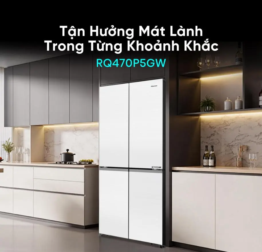 Tủ Lạnh Hisense Inverter 488 Lít RQ470P5GW